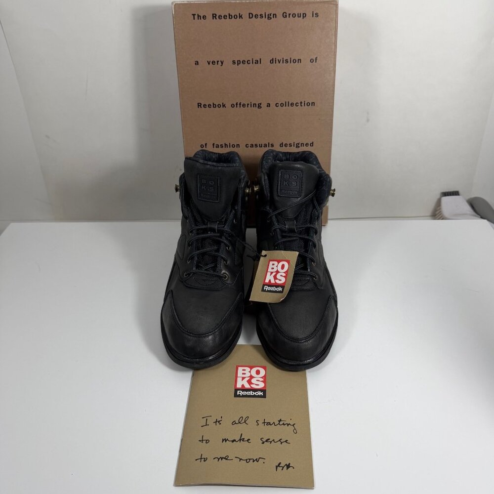 Vintage REEBOK BOKS Mid-Top Oasis Smoke Leather Militia Sneakers Womens 7.5 New